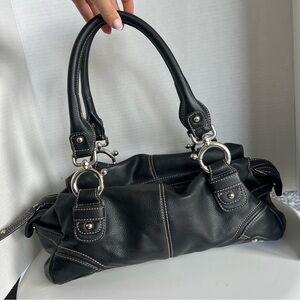 Nine West Black Shoulder Bag with Silver Accents